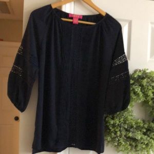 Like new dark navy pullover blouse~W Sz S